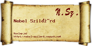 Nebel Szilárd névjegykártya