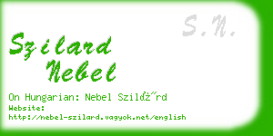 szilard nebel business card